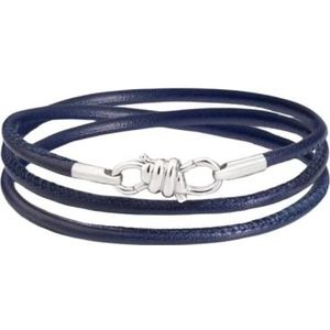 Dodo, Accessoires, Dames, Blauw, S, Leer, Blauw Leren Wikkelarmband