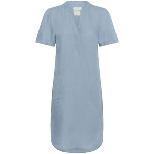 Part Two, Kleedjes, Dames, Blauw, L, Denim, Faded Denim Jurk met Korte Mouwen