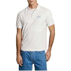 Pepe Jeans, Tops, Heren, Wit, XL, Katoen, Klassiek Wit Poloshirt met Moderne Touch