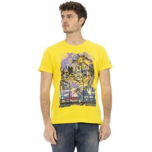Trussardi, Tops, Heren, Geel, L, Casual Ronde Hals Korte Mouw T-shirt