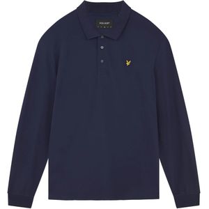 Lyle & Scott, Tops, Heren, Blauw, XL, Katoen, Polo Shirt met Lange Mouwen