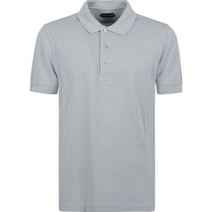 Tom Ford, Tops, Heren, Blauw, 2Xl, Katoen, Lyocell Piquet Polo Shirt met Korte Mouwen