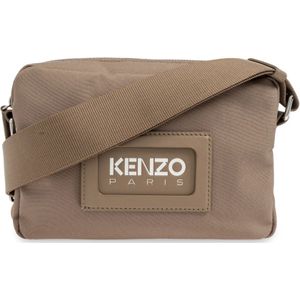 Kenzo, Tassen, Heren, Beige, ONE Size, Schoudertas met Logo