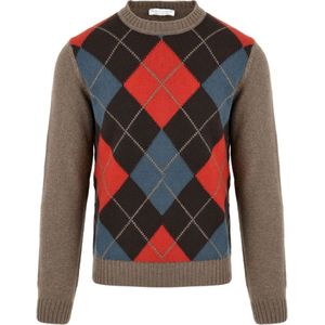Filippo De Laurentiis, Truien, Heren, Veelkleurig, 2Xl, Rode Diamant Trui voor Heren