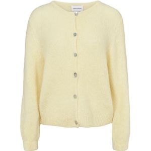 American Dreams, Truien, Dames, Geel, M, Wol, Zachte Alpaca Cardigan Lichtgeel