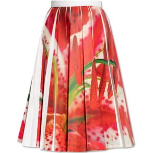 Tory Burch, Rokken, Dames, Rood, L, Geplooide rok met kleurrijke print