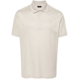 Paul & Shark, Tops, Heren, Beige, L, Katoen, Double Piqué katoenen polo