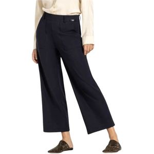 Cambio, Broeken, Dames, Blauw, L, Wijde Pijp Utility Broek