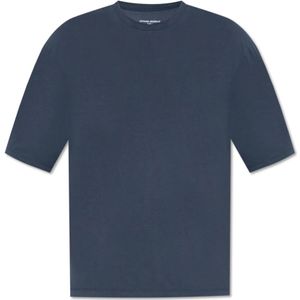 Officine Générale, Tops, Heren, Blauw, M, Katoen, T-shirt met ronde hals