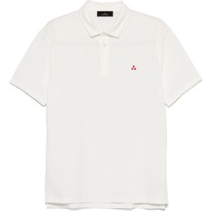 Peuterey, Tops, Heren, Wit, M, Wit Geborduurd Logo Korte Mouw Polo