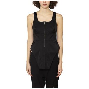 Ambush, Tops, Dames, Zwart, M, Top korset met zip