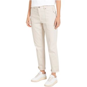 Mac, Jeans, Dames, Beige, XS, Antiek Witte Straight-Leg Jeans