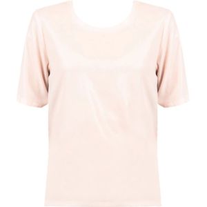 Pinko, Blouses & Shirts, Dames, Roze, S, Polyester, Eenvoudige blouse met ronde hals