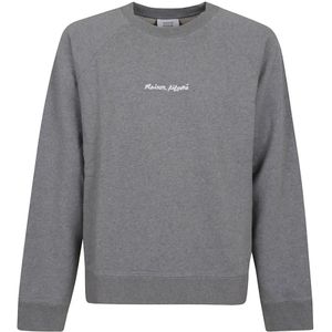 Maison Kitsuné, Sweatshirts & Hoodies, Heren, Grijs, M, Katoen, Grijze Sweatshirt Ss 25 Casual Stijl