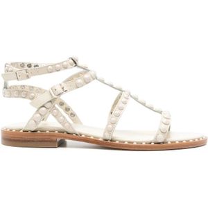 Ash, Schoenen, Dames, Beige, 39 EU, Beige Gesp Open Teen Studs Hakken