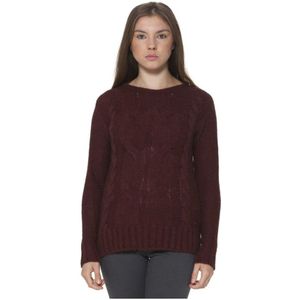Fred Perry, Truien, Dames, Rood, S, Wol, Rode Wol Cross Stitch Sweater