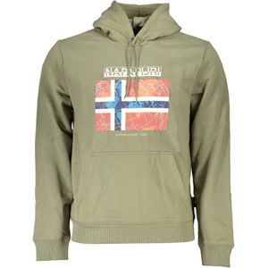 Napapijri, Sweatshirts & Hoodies, Heren, Groen, S, Groene hoodie met bedrukt logo