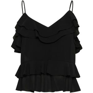 InWear, Tops, Dames, Zwart, XL, Elegante gerimpelde top in het zwart