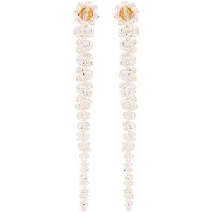 Simone Rocha, Accessoires, Dames, Roze, ONE Size, Kristal Dangle Oorbellen