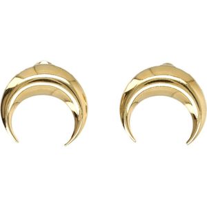 Marine Serre, Accessoires, Heren, Bruin, ONE Size, Maanvormige Oorbellen Set