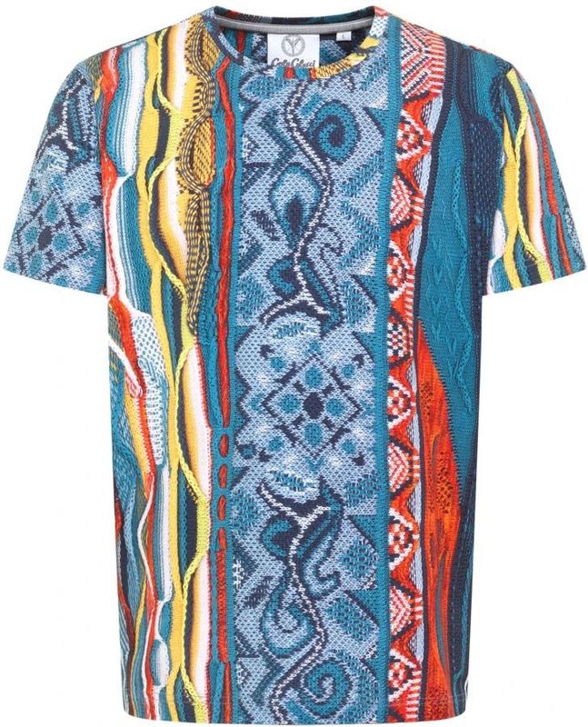 Carlo Colucci, Tops, Heren, Veelkleurig, L, Gebreid T-shirt Dini