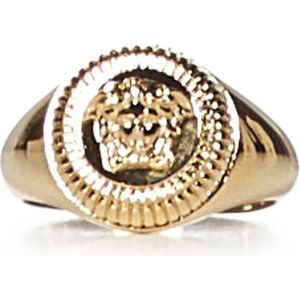 Versace, Accessoires, Heren, Geel, 60 MM, Gouden Medusa Embleem Ring