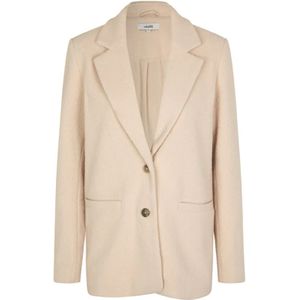 mbyM, Jassen, Dames, Beige, L, Wol, Beige wollen blazer Ballard