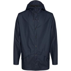 Rains, Jassen, Dames, Blauw, M, Polyester, Unisex Regenjas Minimalistische Stijl