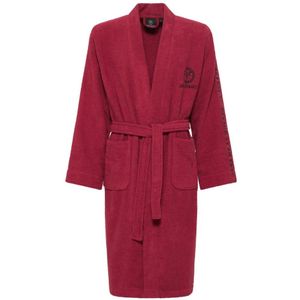 Carlo Colucci, Nachtkleding & Lounge, Heren, Blauw, M, Katoen, Kimono Stijl Geborduurde Badjas
