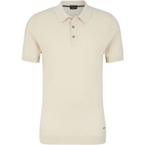 Joop!, Tops, Heren, Beige, M, Katoen, Heren Polo Shirt met Grafische Structuur