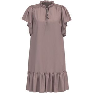 Co'Couture, Kleedjes, Dames, Roze, S, Jurk met ruches en V-hals in oudroze