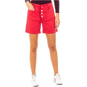 La Martina, Korte broeken, Dames, Rood, W26, Katoen, Rode Shorts met Verstelbare Tailleband en Originele Knopen