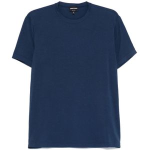 Giorgio Armani, Tops, Heren, Blauw, M, Navy Blue Crew Neck T-shirt