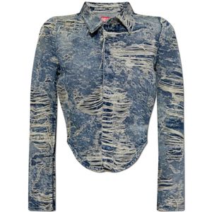 Diesel, Jassen, Dames, Blauw, S, Katoen, Jas De-Madeline-Fsg
