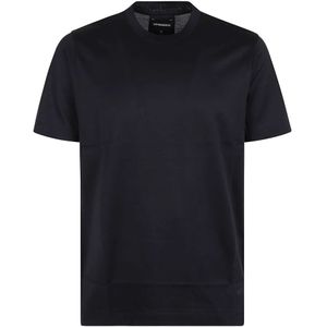 Emporio Armani, Tops, Heren, Blauw, M, Katoen, Navy Blauw T-shirt