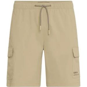 Blend, Korte broeken, Heren, Beige, L, Cargo shorts met essentiële logoprint