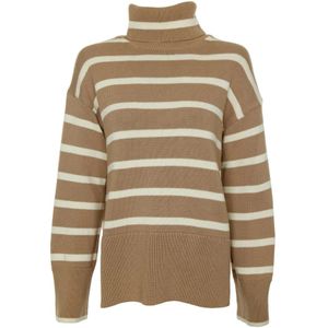 Armedangels, Truien, Dames, Bruin, S, Gestreepte gebreide trui met col