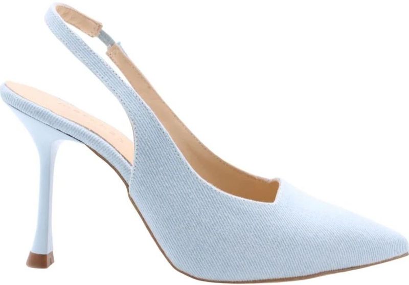 March23, Schoenen, Dames, Blauw, 38 EU, Leer, Chique Slingback Hakken