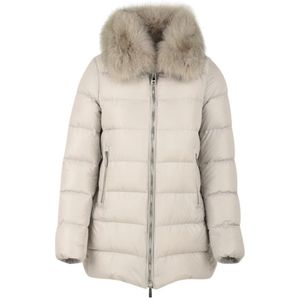 Moorer, Jassen, Dames, Beige, S, Gewatteerde Boudin Jas