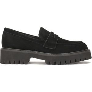 Kazar, Schoenen, Dames, Zwart, 38 EU, Suède, Suede zwarte instappers