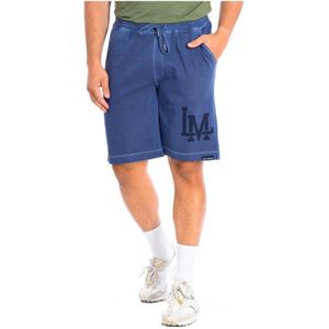 La Martina, Korte broeken, Heren, Blauw, XL, Katoen, Katoenen Sportshorts