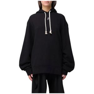 JW Anderson, Sweatshirts & Hoodies, Dames, Zwart, S, Katoen, Witte Katoenen Hoodie
