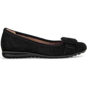 Gabor, Schoenen, Dames, Zwart, 44 EU, Leer, Zwarte Velvet Klassieke Ballerina Schoenen
