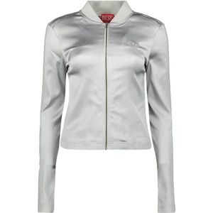 Diesel, Jassen, Dames, Grijs, S, Satijn, Stretch Satin Bomberjack