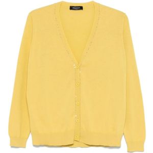 Fabiana Filippi, Truien, Dames, Geel, M, Katoen, Zonnebloemgele Pailletvest