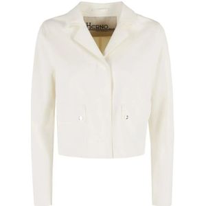Herno, Jassen, Dames, Wit, L, Laser Cut Box Jas