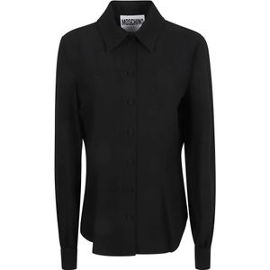 Moschino, Blouses & Shirts, Dames, Zwart, S, Stijlvolle Overhemden Collectie