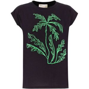 Ermanno Scervino, Tops, Dames, Zwart, M, Katoen, Katoenen T-shirt