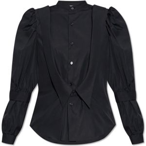 Comme des Garçons, Blouses & Shirts, Dames, Zwart, M, Katoen, Shirt met pofmouwen