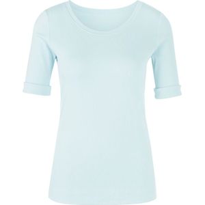 Marc Cain, Tops, Dames, Blauw, XL, Katoen, Stretch katoenen geribbeld longsleeve shirt
